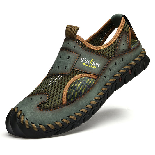 Wholesale High Quality Hollowed Out Mesh Sandals for Men Comfortable Beach Footwear