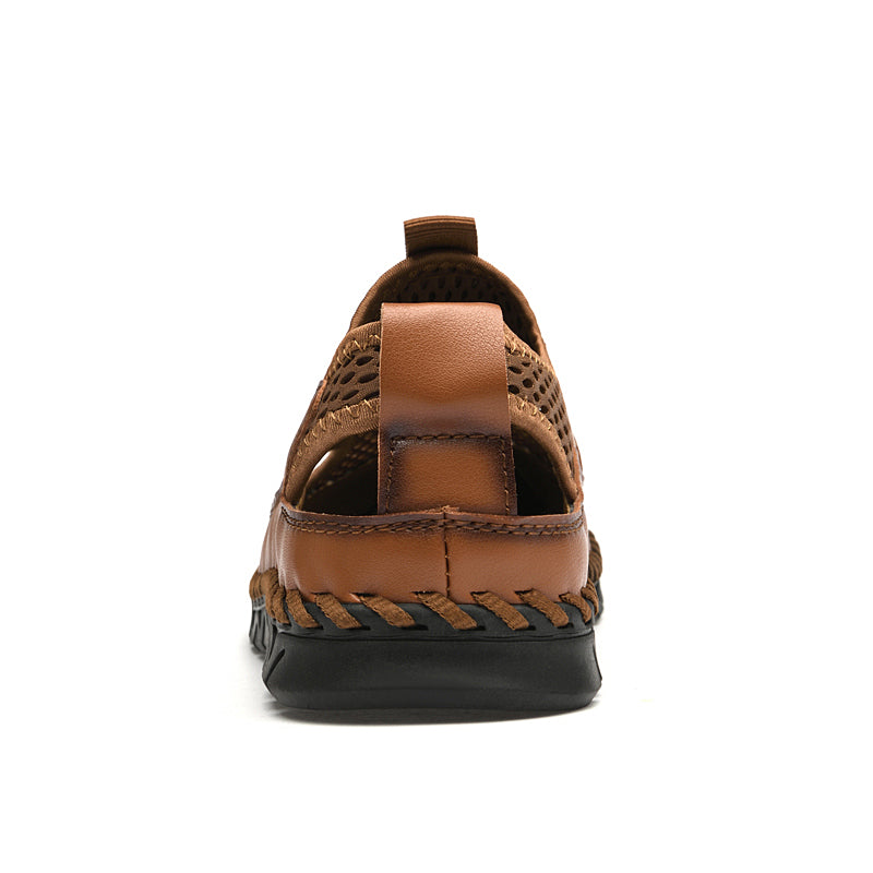 Wholesale High Quality Hollowed Out Mesh Sandals for Men Comfortable Beach Footwear