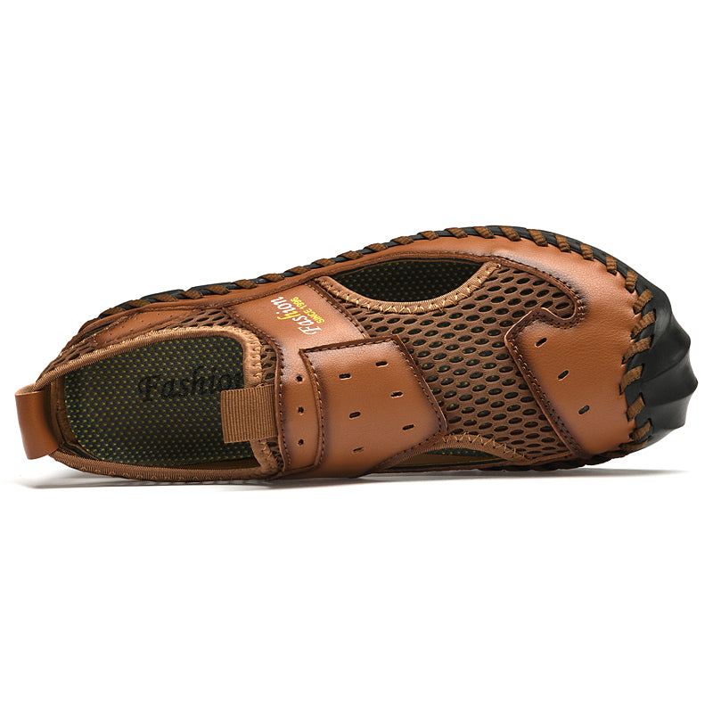 Wholesale High Quality Hollowed Out Mesh Sandals for Men Comfortable Beach Footwear