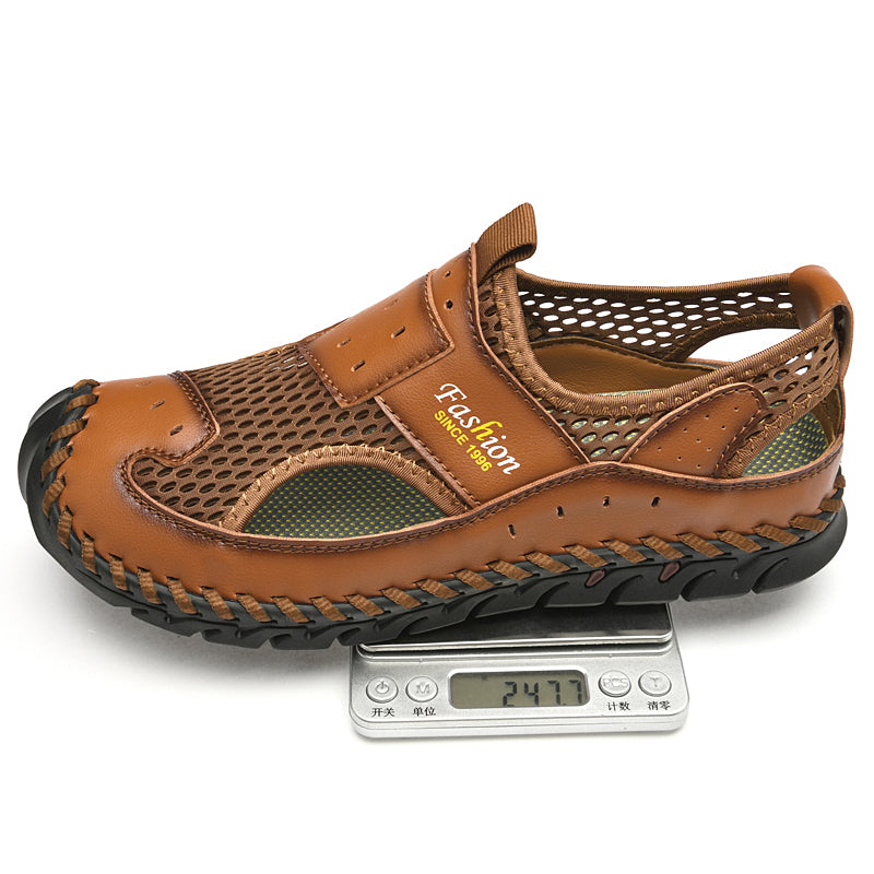 Wholesale High Quality Hollowed Out Mesh Sandals for Men Comfortable Beach Footwear
