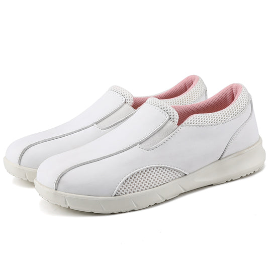 Customized logo non-slip comfortable breathable fashionable durable leather PU upper thickened hospital nurse shoes High heel