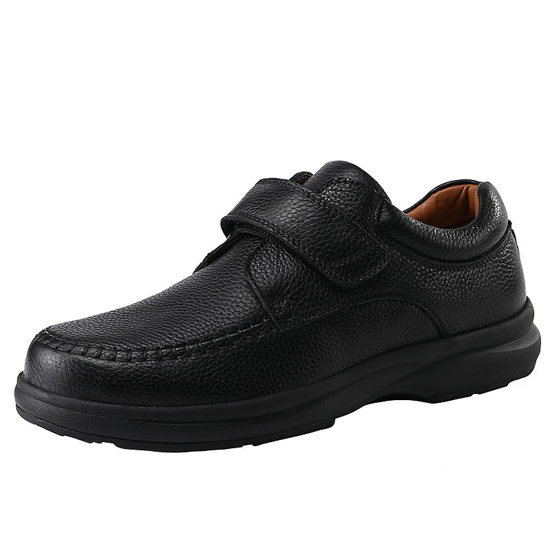 Factory customized logo leather comfortable men's handmade diabetic shoes non-slip breathable arch support functional shoes OEM ODM