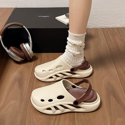 Factory Wholesale Dual-Color EVA Garden Clogs - Breathable Non-Slip Outdoor Slippers for Summer Beach Fashion