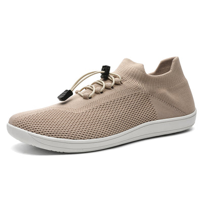 Customized Logo Minimalist Barefoot Sock Shoes for Mens Wide Toe Box Quick Dry Fly Knit Natural Footwear