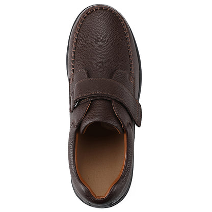 Factory customized logo leather comfortable men's handmade diabetic shoes non-slip breathable arch support functional shoes OEM ODM