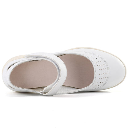 Customized Logo Medical Lab Work Shoes Breathable PU Leather Upper Velcro Comfortable Wearable and Fashionable for Hospital Nurses OEM ODM