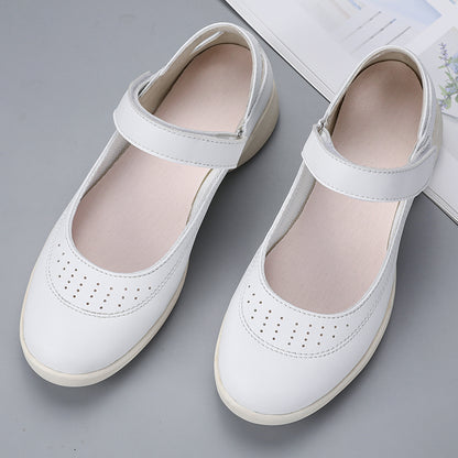 Customized Logo Medical Lab Work Shoes Breathable PU Leather Upper Velcro Comfortable Wearable and Fashionable for Hospital Nurses OEM ODM
