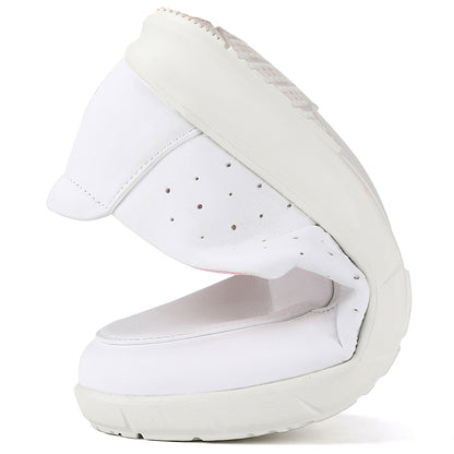Customized Logo Genuine Leather PU Upper Comfortable Breathable White Nurse Slip On Loafers Factory OEM ODM