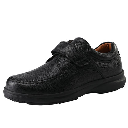 Factory customized logo leather comfortable men's handmade diabetic shoes non-slip breathable arch support functional shoes OEM ODM