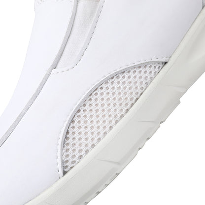 Customized logo non-slip comfortable breathable fashionable durable leather PU upper thickened hospital nurse shoes High heel