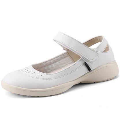 Customized Logo Medical Lab Work Shoes Breathable PU Leather Upper Velcro Comfortable Wearable and Fashionable for Hospital Nurses OEM ODM