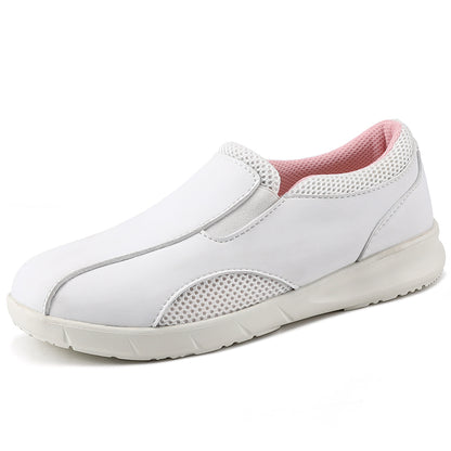 Customized logo non-slip comfortable breathable fashionable durable leather PU upper thickened hospital nurse shoes High heel