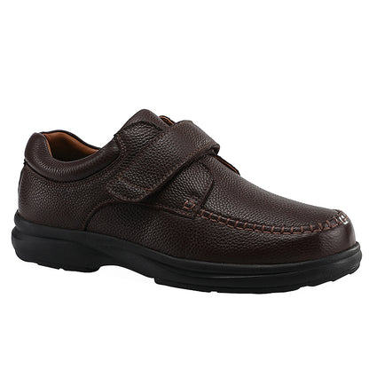 Factory customized logo leather comfortable men's handmade diabetic shoes non-slip breathable arch support functional shoes OEM ODM