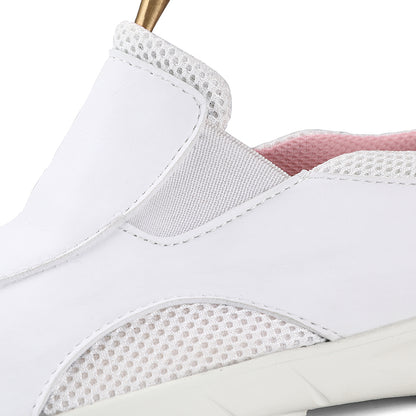 Customized logo non-slip comfortable breathable fashionable durable leather PU upper thickened hospital nurse shoes High heel