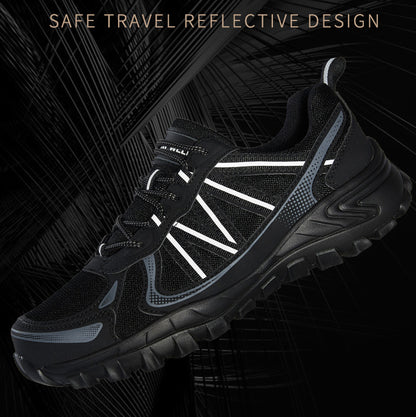 Factory Customized OEM ODM Men's Casual Sneakers: Hiking with Reflective Stripes Graphene Sole Wear-Resistant Breathable Shock Absorption and Non-Slip Features